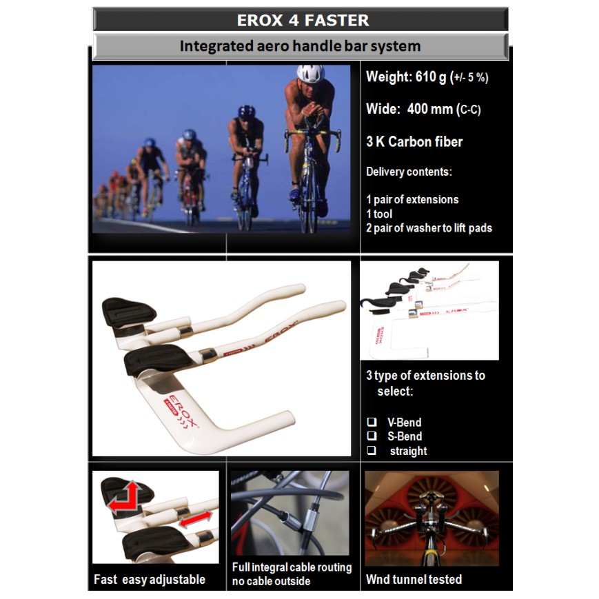 Triathlon handlebar system Erox Carbon